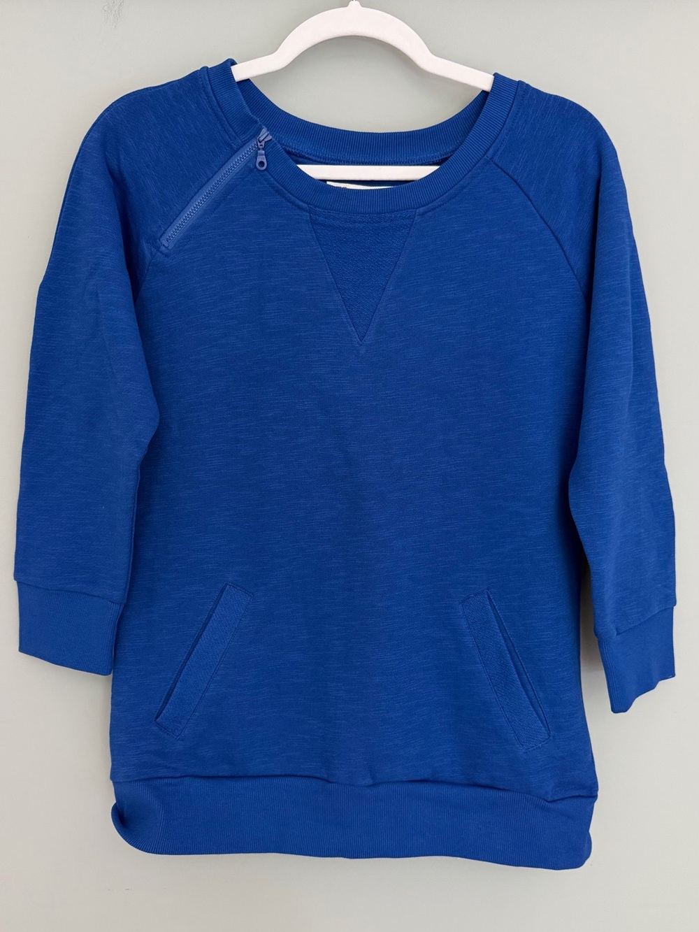 NWT Cutter & Buck Classic Blue Shoulder Zip Women's Crew Neck Sweatshirt